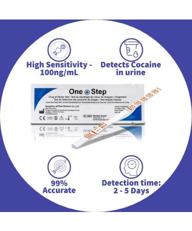 5-Pack Cocaine Drug Testing Kits | Rapid Results Urine Test Strips | Sensitivity 100ng/mL | 5 Count (Pack of 1) - Buy Online on GoSupps.com