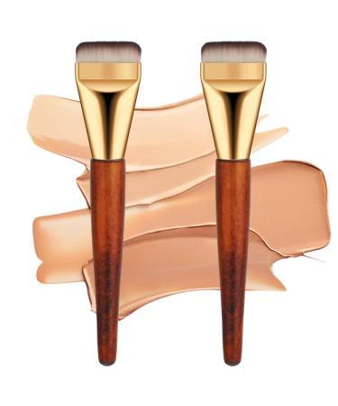 Sibba Foundation Brush Cushion 2 PCS Concealer Liquid Makeup Applicator Beauty Blush Contour Powders Setting Cheeks Blender Eye Blending Lotion Kit Flat Angled Eyeliner Cosmetics Tool Color Corrector