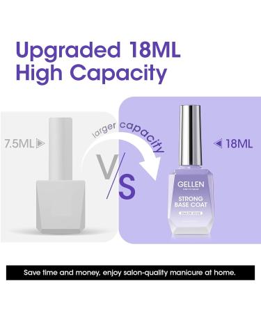 Shop Gellen Gel Base Coat 18ml - Strong Soak Off UV Cured Nail Polish for Salon Quality Results - E-No-Sanding Formula - Buy Online on GoSupps.com