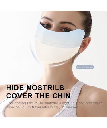 Buerfu UV Protection Face Masque - Breathable UV Protection Ice Silk Face Masque - Reusable Sun Shield Face for Women 3D Eye Protection for Fishing Hiking Cycling gradient blue - Buy Online on GoSupps.com