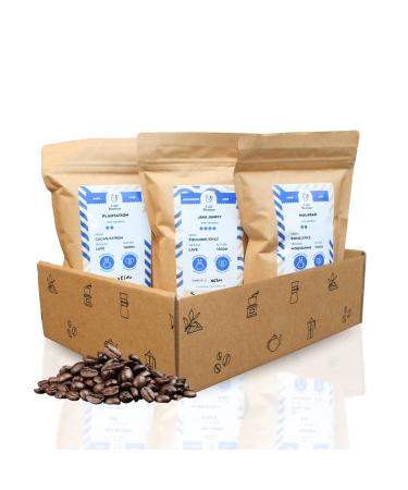 Caf Bonnac Coffret D couverte Caf s d Asie Caf en Grain 3x250g 100% Arabica Inde Malabar Inde Plantation & Indon sie Java Torr faction Artisanale Fran aise Id e Cadeau