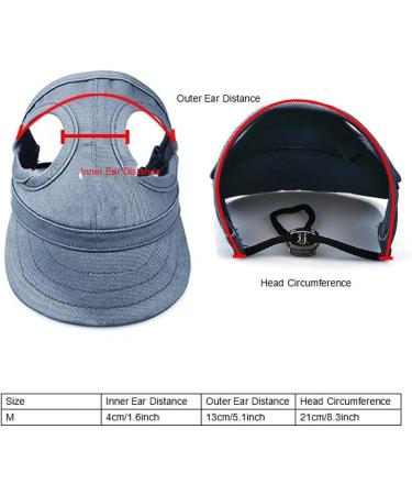 Tnfeeon Pet Baseball Cap - Adjustable Dog Cat Sun Hat with Ear Holes | Summer Parent-Child Stripes (M Blue) - Perfect for Outdoor Play - Buy Online on GoSupps.com