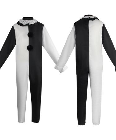 Duohropke Terrifier Clown Jumpsuit Cosplay Costume | Black & White Carnival Outfit for Men & Women - Buy Online on GoSupps.com