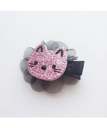 6 PCS Adorable Cat Hair Clips - Glitter Hairpin Barrettes for Baby Girls & Kids | Pink Silver & Gold Set - Buy Online on GoSupps.com