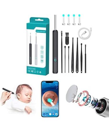 Wi-Fi Visible Wax Elimination Spoon Otoscope Endoscope Ear Spoon Ear Wax Cleaner Ear Wax Removal Kit Black Collector88