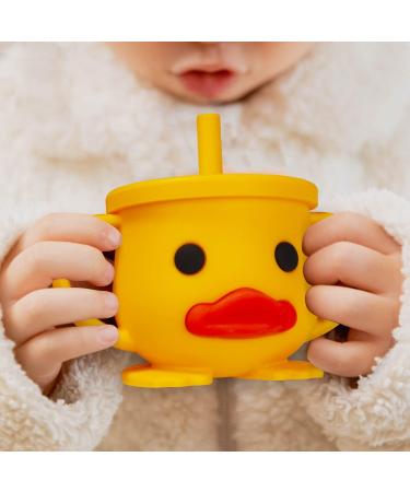 Silicone Toddler Training Sippy Cup with Lid & Double Handle - Unbreakable, 7oz, 6+ Months - Yellow - Buy Online on GoSupps.com