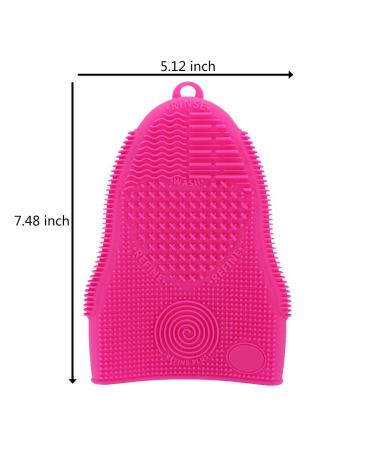 Buy Makeup Brush Cleaner Glove Mat - Silicone Cosmetic Scrubber for Face & Eye Brushes - Pink (Rose Red) - International Shipping Available - Buy Online on GoSupps.com