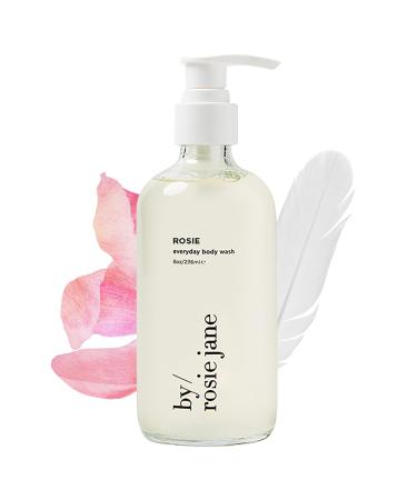By Rosie Jane Body Wash (Rosie) - Hydrating Body Wash Made with White Musk & Sweet Rose - Supports Skin Elasticity & Builds Collagen - Vegan & Non-Toxic (8 Fl Oz) Rosie (Rose)