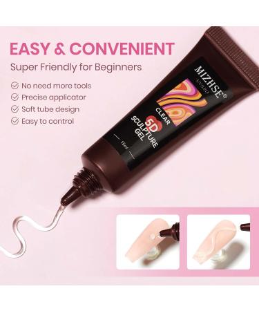 MIZHSE 5D Sculpture Gel for Nails - Clear Molding & Carving Gel | 15ml Gel for Nail Art & DIY Manicure Decorations - Buy Online on GoSupps.com
