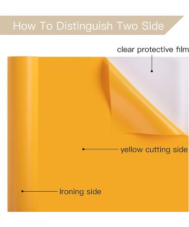 HTV Heat Transfer Vinyl 12''x5' Roll - Easy to Cut & Weed Sticky PVC Iron On Vinyl for DIY T-Shirts - Yellow - Buy Online on GoSupps.com
