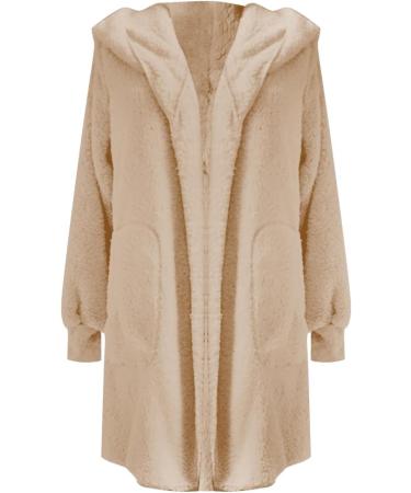 Shop Hanxiulin Plush Fleece Jacket for Women - Cuddly Winter Coat Down Jacket XXL Beige - International Shipping Available - Buy Online on GoSupps.com