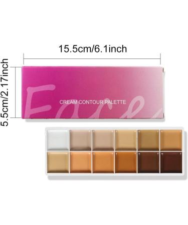 Cream Makeup Palette | 12-Color Cream Contour Palette Concealer for Eyes Evening Wedding Office Date Travel Women Artists - Buy Online on GoSupps.com