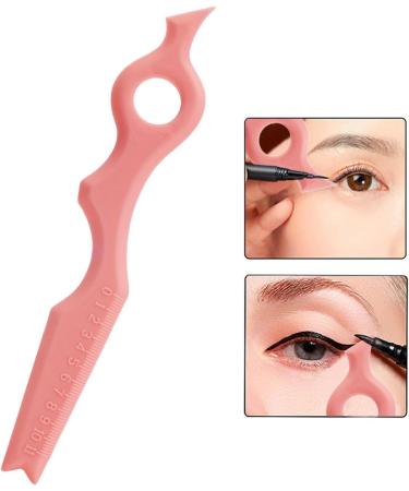 Silicone Eyeliner Aid | Silicone Eyeliner Eyebrow Applicator Multifunctional Eyeliner Makeup Tool Eyeliner Applicator Tool for Women Girls Pink - Buy Online on GoSupps.com
