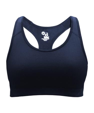 Sports Performance Girls & Womens Bra Top Moisture Wicking Stretch Body Fit, 7 Colors Navy Blue Girls Small