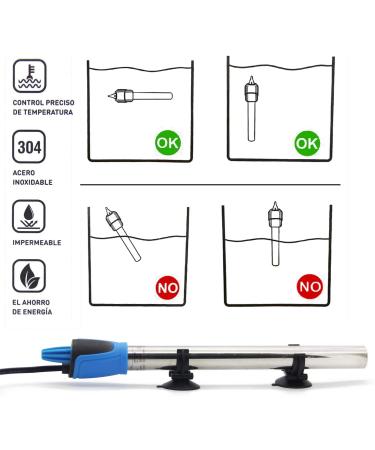 BPS BPS-6087 Underwater Aquarium Heater 300W - Stainless Steel 32cm with 2 Suction Cups | International Shipping Available - Buy Online on GoSupps.com