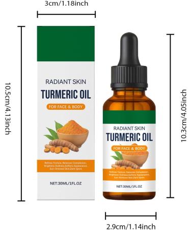 QPJUVC Turmeric Spots Brightening Facial Oil 30ml Removes Dark Spots & Skin Whitening Serum Daily Moisturizing Facial Oil with Light Nongreasy Formula 3 - Buy Online on GoSupps.com