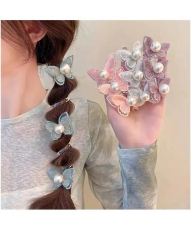 Elastic Telephone Wire Hair Ties Women Girls Butterfly Hair Bands Spiral Coil Rubber Band Ponytails Head Rope Hair Accessories(Blue) - Buy Online on GoSupps.com