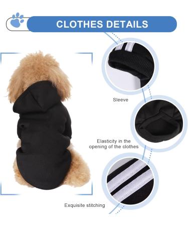 Dog Sweater for Small Dogs | Cute Cotton Hoodie for Puppies & Cats | Warm Pullover XS in Black & Red - International Shipping Available - Buy Online on GoSupps.com