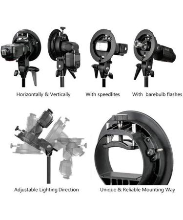 Godox S-Type Bracket Bowens Mount Holder for Speedlite Flash - Snoot, Softbox, Honeycomb - Buy Online on GoSupps.com
