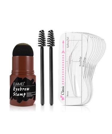 Stamp Eyebrow Stencil Kit | Waterproof Brow Stamp Shaping Kit with 10 Reusable Stencils - Medium Brown - Buy Online on GoSupps.com