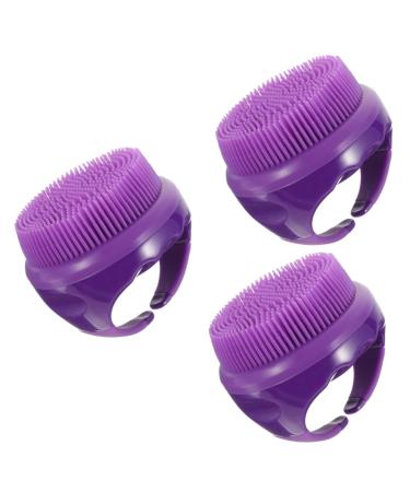 COHEALI 3pcs Silicone Bath Brush Men's Tools Silicone Body Scrubber Men Portable Massager Supple Shower Brush Body Bathing Tool Exfoliating Tool for Body Take a Bath Toiletries Purple Man 9x8cmx3pcs