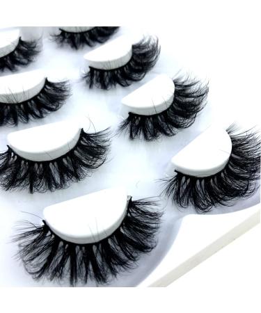 HBZGTLAD 4 Pairs 25mm 3D Mink Lashes - Wispy Natural Faux Eyelashes in Custom Box | Wholesale False Eyelashes (RD-08 - Buy Online on GoSupps.com