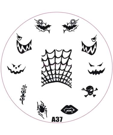 ++SPECIAL ITEM++ Stamping stencil A-Series: A37 spider web bat skull Dracula Halloween spider pumpkin face scar