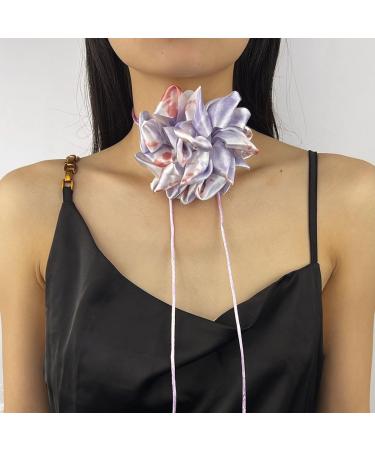 Southjieling 3D Rose Necklace - Versatile Lavender Flower Collarbone Chain & Fashionable Rose-Shape Accessory - Buy Online on GoSupps.com