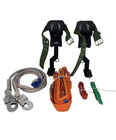 CDZHLTG tree climbing equipment set climbing belt seat belt tree stall iron trree climbing spike tree climbing tool fall protection rope rescue belt for mountaineering tree climbing outdoor 2 gears - Buy Online on GoSupps.com