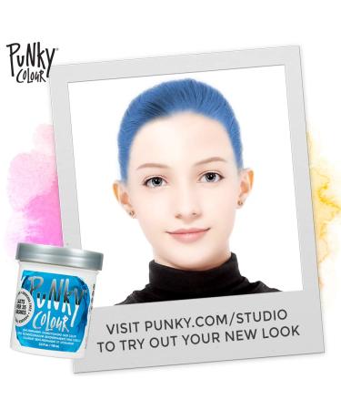 Punky Lagoon Blue Semi-Permanent Hair Color - Vegan & Paraben Free - Vibrant Dye with Non-Damaging Formula - 35 Washes - 3.5oz - Buy Online on GoSupps.com