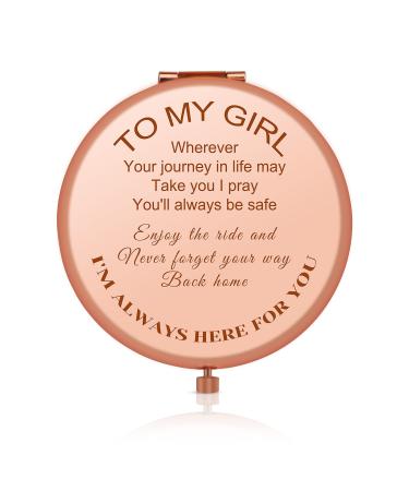 Jielahua to My Girl Inspirational Gift for Daughter Granddaughter Niece for Birthday Graduation Gift Ideas for Girls  Travel Compact Makeup Mirror for Her  Wedding for Daughter Girls Teens
