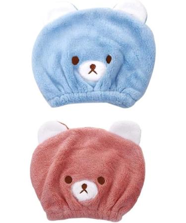Absorbent Quick Drying Turban Kids 2 Pieces Hair Turban Towel Quick Dry Hair Turban Towel Quick Hair Drying Quick Dry Hair Towel Wrap Blue And Pink - Buy Online on GoSupps.com
