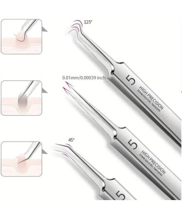Usiveinborn Blackhead Remover Usiveinborn Tweezers Teppeic Tweezers Usiveinbor Pimple Popper Tool Kit Stainless Steel Professional Facial Blackhead Remover Tweezers 125 Elbow Design (7PCS) - Buy Online on GoSupps.com