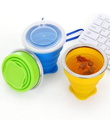 4 Pack Silicone Collapsible Travel Cup Set with Lid - Reusable Mug for Camping, Hiking & Travel - Buy Online on GoSupps.com