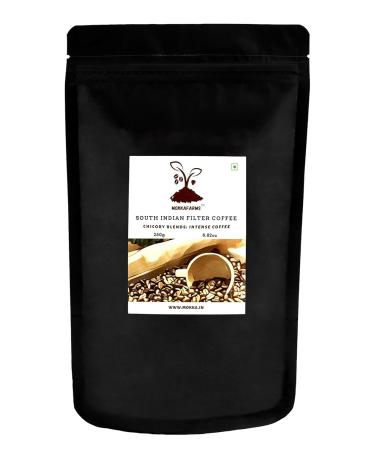 Mokka'Farms Traditional South Indian Filter Coffee 1 Kg - Intense Coffee | 60% Coffee - 40% Chicory Blend | Freshly Roast & Ground Strong & Flavourful | Farm to Fork | One-way Valve Zip-lock Bag (250 Gm Traditional)