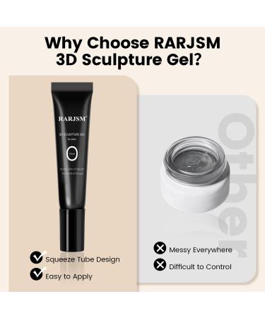 Buy RARJSM 3D Sculpting Gel - Premium Rhinestone Glue for DIY Nail Art Clear UV LED Curing Gel for Manicure Designs - Buy Online on GoSupps.com