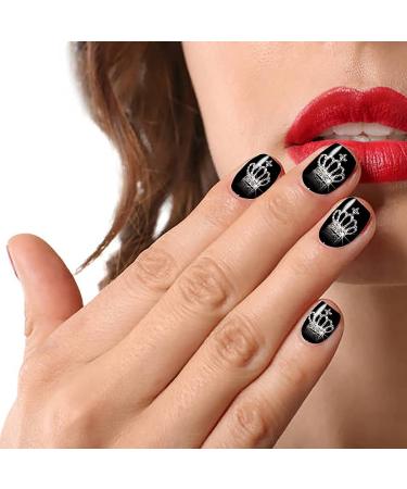 JERCLITY 100pcs 3D Silver Crown Nail Charms Studs Set with Clear Crystals - Manicure Jewelry for Women and Girls - Buy Online on GoSupps.com