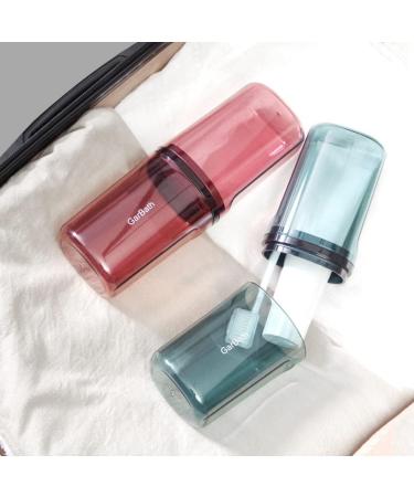 Travel Toothbrush Toothpaste Case with Cup - Portable Organizer for Business Trips & Daily Use (Blue/Pink) - 2pcs - Buy Online on GoSupps.com