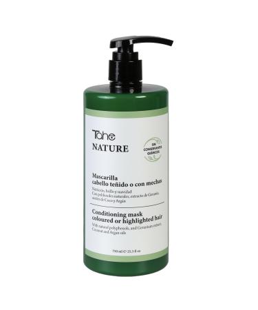 Tahe Tahe Nature Mask for Coloured or Highlighted Hair with Natural Polyphenols Geranium Coconut & Argan Oil 750ml