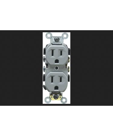 Leviton S04-Cr15-Gs 15a 125v Gray Commercial Grade Duplex Receptacle