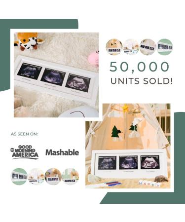 BabySquad Trimester Photo Frame 16.5 x 6.5 Inches - Extra Large Size with Matte Insert, Sawtooth Hanger, Kickstand Stand - Ideal for Ultrasound and Sonogram Progression Photos - Buy Online on GoSupps.com