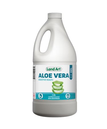 Pure Aloe Vera Drinkable Gel Unflavoured 1.5L - Cold-Processed from Organic Fresh Leaves - for Heartburn Relief - Acid Reflux - Made In Canada