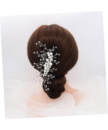 Ipetboom Combs Hair Barrettes Wedding Tiara Wedding Hair Comb Pearl Hair Clips Pearl Headpiece Pearl Clips for Hair Wedding Hair Clip Crystal Clip Comb Hair Pin Bridal Diamond Leaf Bride - Buy Online on GoSupps.com