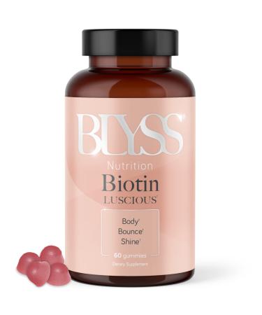 Biotin 10000mcg Hair Gummies for Faster Hair Growth with Vitamin B7 - Biotin Gummies for Hair Skin & Nails - Non GMO & Gluten Free Hair Gummy Vitamins - Vegan Biotin Gummies for Women - 60 Gummies