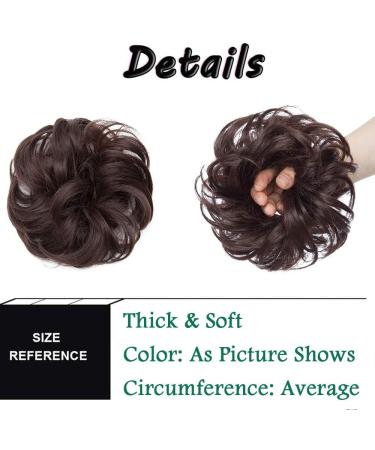 Thick Chestnut Brown Hair Donut Scrunchie - Wavy Curly Updo Hairpiece - Buy Online on GoSupps.com
