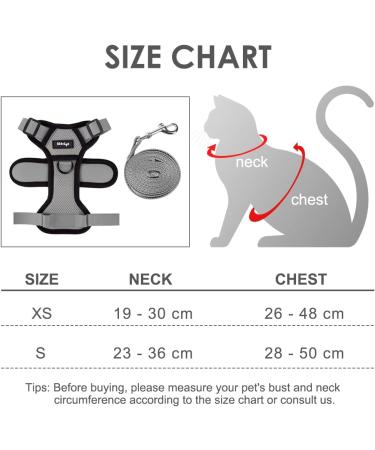 Breakproof Cat Leash Set with Adjustable Soft Vest & Reflective Stripes | Gray XS Cat Dishes for Small Kittens - Buy Online on GoSupps.com