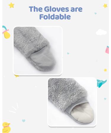Vine Baby Hooded Fleece Romper Snowsuit - Grey, 3-6 Months | Infant Footed Jumpsuit Outfit - Buy Online on GoSupps.com