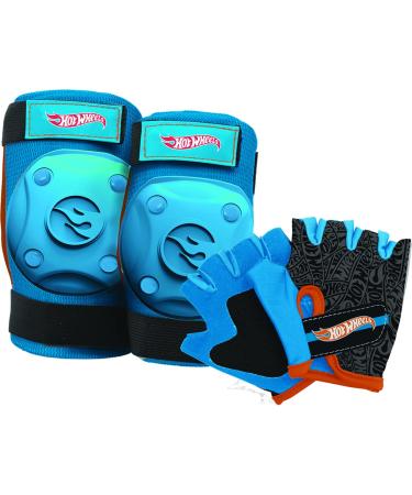 BELL Kids Protective Pad and Glove Sets Hot Wheels - Black/Blue/Orange