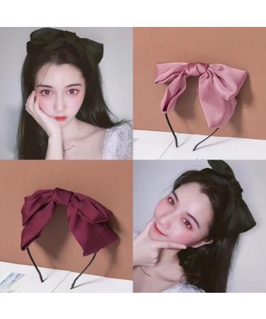 1 Piece Women's Headband with Satin Bow Headbands Headwear Bow Hair Band Hair Bands Headband Hair Accessories for Women Girls Daily Wear Cream - Buy Online on GoSupps.com