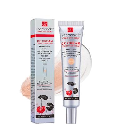 Color Correcting CC Cream with SPF 25 Full-Coverage Foundation Hydrating Serum Refine Skin Texture Avoid Sun Damage (Light 45 ml) Light 1.5 Fl Oz (Pack of 1)